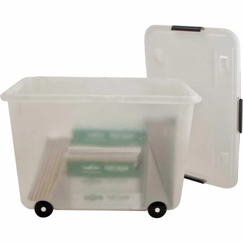 Advantus® Mobile Storage Container 34009 - 15 Gallon 23-3/4"L x 15-3/4"W x 15-3/4"H Clear 2 Advantus® Mobile Storage Container 34009 - 15 Gallon 23-3/4"L x 15-3/4"W x 15-3/4"H Clear - Image 2