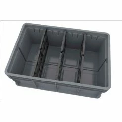 Akro-Mils Multi-Load Tote 38358GRY - 23-5/8"L x 15-3/4"W x 8-21/32"H, Gray - Pkg Qty 4 -Containers & Organizers Sales Store 38358GRY width dividers