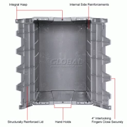 Buckhorn Attached Lid Container 39280 - 28x20-3/4x15-7/16 - Pkg Qty 2 -Containers & Organizers Sales Store 422098 2wco 1