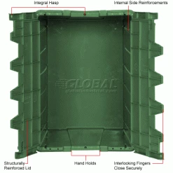 Akro-Mils Buckhorn Attached Lid Container 39160- 27x16-7/8x12-1/2 - Pkg Qty 4 -Containers & Organizers Sales Store 422100 2wco