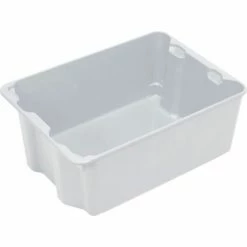 MFG Tray Molded Fiberglass Nest and Stack Tote 780608 - 25-1/4" x 18" x10", Pkg Qty 5, White - Pkg Qty 5