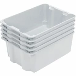 MFG Tray Molded Fiberglass Nest and Stack Tote 780608 - 25-1/4" x 18" x10", Pkg Qty 5, White - Pkg Qty 5 -Containers & Organizers Sales Store 422204WH 02