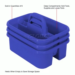 Quantum Storage Systems Quantum Plastic Tool Caddy TC-500BL - Pkg Qty 6 -Containers & Organizers Sales Store 442138BL 2wco