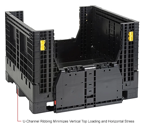 Global Industrial Folding Bulk Shipping Container, 48"Lx45"Wx34"H, 2000 Lb. Capacity, Black 19 Global Industrial Folding Bulk Shipping Container, 48"Lx45"Wx34"H, 2000 Lb. Capacity, Black - Image 19