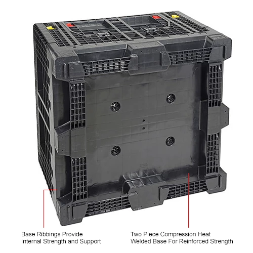 Global Industrial Folding Bulk Shipping Container, 48"Lx45"Wx34"H, 2000 Lb. Capacity, Black 20 Global Industrial Folding Bulk Shipping Container, 48"Lx45"Wx34"H, 2000 Lb. Capacity, Black - Image 20