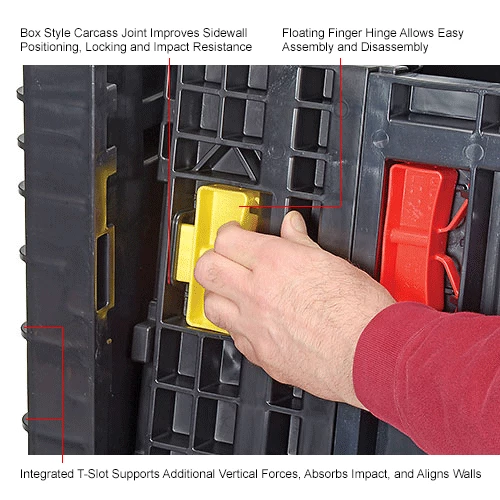 Global Industrial Folding Bulk Shipping Container, 48"Lx45"Wx34"H, 2000 Lb. Capacity, Black 22 Global Industrial Folding Bulk Shipping Container, 48"Lx45"Wx34"H, 2000 Lb. Capacity, Black - Image 22
