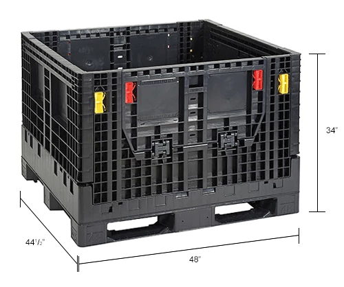 Global Industrial Folding Bulk Shipping Container, 48"Lx45"Wx34"H, 2000 Lb. Capacity, Black 24 Global Industrial Folding Bulk Shipping Container, 48"Lx45"Wx34"H, 2000 Lb. Capacity, Black - Image 24