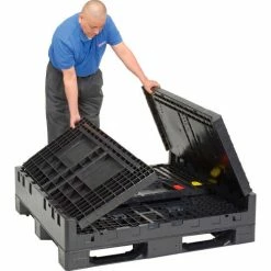 Global Industrial Folding Bulk Shipping Container, 48"Lx45"Wx34"H, 2000 Lb. Capacity, Black 27 Global Industrial Folding Bulk Shipping Container, 48"Lx45"Wx34"H, 2000 Lb. Capacity, Black -Containers & Organizers Sales Store 442211A 03
