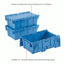 Global Industrial Plastic Attached Lid Shipping and Storage Container 19-5/8x11-7/8x7 Blue 34 Global Industrial Plastic Attached Lid Shipping and Storage Container 19-5/8x11-7/8x7 Blue -Containers & Organizers Sales Store 442218BLIN 2wco