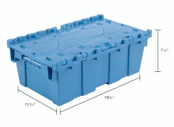 Global Industrial Plastic Attached Lid Shipping and Storage Container 19-5/8x11-7/8x7 Blue 38 Global Industrial Plastic Attached Lid Shipping and Storage Container 19-5/8x11-7/8x7 Blue -Containers & Organizers Sales Store 442218BLIN dim