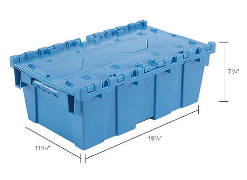Global Industrial Plastic Attached Lid Shipping and Storage Container 19-5/8x11-7/8x7 Blue 19 Global Industrial Plastic Attached Lid Shipping and Storage Container 19-5/8x11-7/8x7 Blue - Image 19