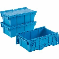 Global Industrial Plastic Attached Lid Shipping and Storage Container 19-5/8x11-7/8x7 Blue 24 Global Industrial Plastic Attached Lid Shipping and Storage Container 19-5/8x11-7/8x7 Blue -Containers & Organizers Sales Store 442218BL 04