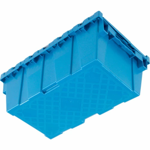 Global Industrial Plastic Attached Lid Shipping and Storage Container 19-5/8x11-7/8x7 Blue 8 Global Industrial Plastic Attached Lid Shipping and Storage Container 19-5/8x11-7/8x7 Blue - Image 8