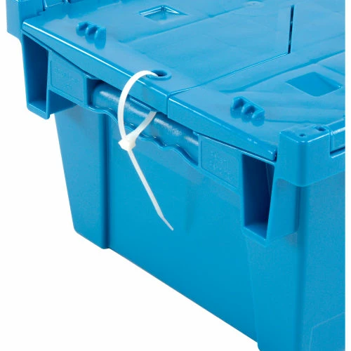 Global Industrial Plastic Attached Lid Shipping and Storage Container 19-5/8x11-7/8x7 Blue 12 Global Industrial Plastic Attached Lid Shipping and Storage Container 19-5/8x11-7/8x7 Blue - Image 12
