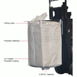 Vestil Fabric FIBC Bulk Bag 36"W X 36"Lx 55"H - Pkg Qty 5