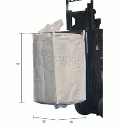 Vestil Fabric FIBC Bulk Bag 36"W X 36"Lx 63"H - Pkg Qty 5 -Containers & Organizers Sales Store 442221 dim