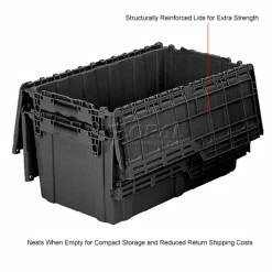 ORBIS Flipak® Distribution Container FP261 - 23-7/8 x 19-5/8 x 12-5/8 Recycled Black -Containers & Organizers Sales Store 442613 2wco 1