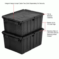 ORBIS Flipak® Distribution Container FP243 - 26-7/8 x 17 x 12 Recycled Black -Containers & Organizers Sales Store 442613 3wco