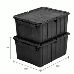 ORBIS Flipak® Distribution Container FP261 - 23-7/8 x 19-5/8 x 12-5/8 Recycled Black -Containers & Organizers Sales Store 442616 dim