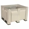 Decade M40SWH3 Pallet Container Solid Wall 48x40x31 Short Side Runners White 1500 Lb Capacity