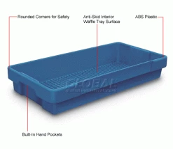 United Visual Products Plastic Utility Tray Dark Blue 26" L X 12-1/2" W X 4-1/2 H - Pkg Qty 5 -Containers & Organizers Sales Store 443034BL 1wco