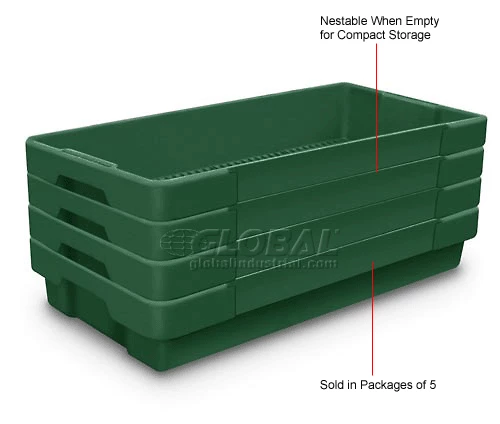 United Visual Products Plastic Utility Tray Dark Green 26" L X 12-1/2" W X 4-1/2 H - Pkg Qty 5 4 United Visual Products Plastic Utility Tray Dark Green 26" L X 12-1/2" W X 4-1/2 H - Pkg Qty 5 - Image 4