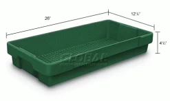 United Visual Products Plastic Utility Tray Dark Green 26" L X 12-1/2" W X 4-1/2 H - Pkg Qty 5 9 United Visual Products Plastic Utility Tray Dark Green 26" L X 12-1/2" W X 4-1/2 H - Pkg Qty 5 -Containers & Organizers Sales Store 443034GN dim