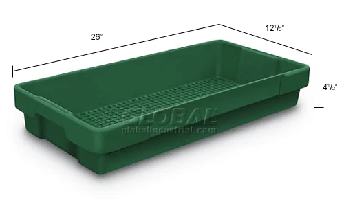 United Visual Products Plastic Utility Tray Dark Green 26" L X 12-1/2" W X 4-1/2 H - Pkg Qty 5 5 United Visual Products Plastic Utility Tray Dark Green 26" L X 12-1/2" W X 4-1/2 H - Pkg Qty 5 - Image 5