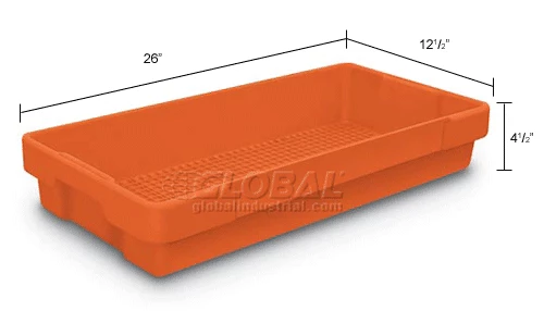 United Visual Products Plastic Utility Tray Orange 26" L X 12-1/2" W X 4-1/2 H - Pkg Qty 5 5 United Visual Products Plastic Utility Tray Orange 26" L X 12-1/2" W X 4-1/2 H - Pkg Qty 5 - Image 5