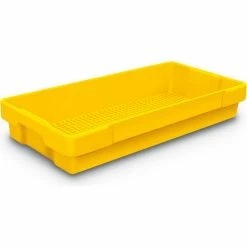 United Visual Products Plastic Utility Tray Yellow 26" L X 12-1/2" W X 4-1/2 H - Pkg Qty 5