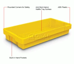 United Visual Products Plastic Utility Tray Yellow 26" L X 12-1/2" W X 4-1/2 H - Pkg Qty 5 -Containers & Organizers Sales Store 443034YL 1wco