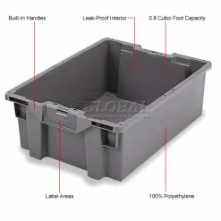 ORBIS Stack-N-Nest Pallet Container GS6040-13 - 23-5/8 x 15-3/4 x 5-1/4 Gray -Containers & Organizers Sales Store 443115 1wco