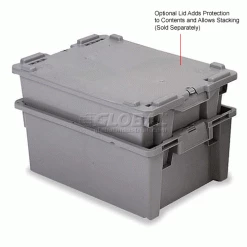 ORBIS Stack-N-Nest Pallet Container GS6040-13 - 23-5/8 x 15-3/4 x 5-1/4 Gray -Containers & Organizers Sales Store 443115 3wco