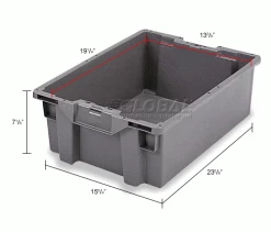 ORBIS Stack-N-Nest Pallet Container GS6040-18 - 23-5/8 x 15-3/4 x 7-1/8 Gray 13 ORBIS Stack-N-Nest Pallet Container GS6040-18 - 23-5/8 x 15-3/4 x 7-1/8 Gray -Containers & Organizers Sales Store 443116 dim