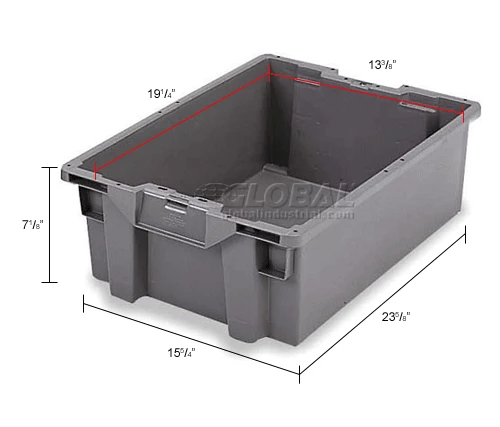 ORBIS Stack-N-Nest Pallet Container GS6040-18 - 23-5/8 x 15-3/4 x 7-1/8 Gray 7 ORBIS Stack-N-Nest Pallet Container GS6040-18 - 23-5/8 x 15-3/4 x 7-1/8 Gray - Image 7