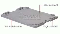 ORBIS Lid CGS6040 For Stack-N-Nest Pallet Container 23-5/8 x 15-3/4 x 1-1/4 Gray -Containers & Organizers Sales Store 443120 1wco