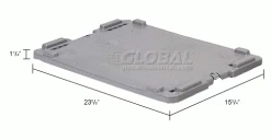 ORBIS Lid CGS6040 For Stack-N-Nest Pallet Container 23-5/8 x 15-3/4 x 1-1/4 Gray -Containers & Organizers Sales Store 443120 dim