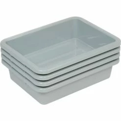Global Industrial™ Nesting Tote Box 20-1/4"Lx15-1/4"Wx5"H Gray - Pkg Qty 6 -Containers & Organizers Sales Store 443326 01