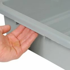 Global Industrial™ Nesting Tote Box 20-1/4"Lx15-1/4"Wx5"H Gray - Pkg Qty 6 -Containers & Organizers Sales Store 443326 05