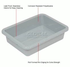 Global Industrial™ Nesting Tote Box 20-1/4"Lx15-1/4"Wx5"H Gray - Pkg Qty 6 -Containers & Organizers Sales Store 443326 1wco