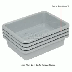 Global Industrial™ Nesting Tote Box 20-1/4"Lx15-1/4"Wx5"H Gray - Pkg Qty 6 -Containers & Organizers Sales Store 443326 3wco