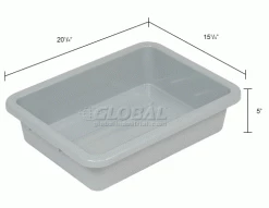 Global Industrial™ Nesting Tote Box 20-1/4"Lx15-1/4"Wx5"H Gray - Pkg Qty 6 -Containers & Organizers Sales Store 443326 dim