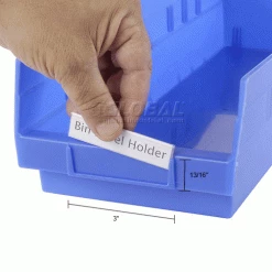 Aigner Tri-Dex TR-0813 Slide-In Label Holder 13/16" x 3" for Shelf Bins, Price per Pack of 25 -Containers & Organizers Sales Store 443429IN dim