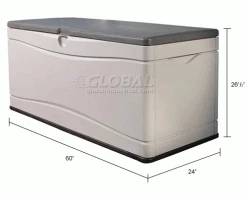 Lifetime 60012 Outdoor Deck Storage Bench Box 130 Gallon, Sand w/Brown Lid -Containers & Organizers Sales Store 443499 dim