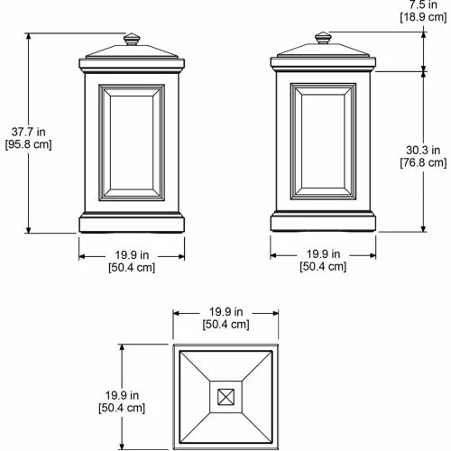 Mayne Berkshire Outdoor Storage Box 4835-B - 20"L x 20"W x 37-3/4"H, White 4 Mayne Berkshire Outdoor Storage Box 4835-B - 20"L x 20"W x 37-3/4"H, White - Image 4