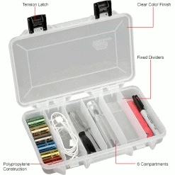 Plano Molding Plano StowAway® 6 Fixed Compartment Box, 11"L x 7-1/4"W x 1-3/4"H, Clear - Pkg Qty 6 21 Plano Molding Plano StowAway® 6 Fixed Compartment Box, 11"L x 7-1/4"W x 1-3/4"H, Clear - Pkg Qty 6 -Containers & Organizers Sales Store 493264 1wco