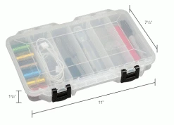 Plano Molding Plano StowAway® 6 Fixed Compartment Box, 11"L x 7-1/4"W x 1-3/4"H, Clear - Pkg Qty 6 25 Plano Molding Plano StowAway® 6 Fixed Compartment Box, 11"L x 7-1/4"W x 1-3/4"H, Clear - Pkg Qty 6 -Containers & Organizers Sales Store 493264 dim