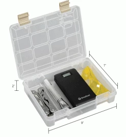 Plano Molding Plano ProLatch™ StowAway® Open Compartment Box, 9"L x 7"W x 2"H, Clear - Pkg Qty 6 -Containers & Organizers Sales Store 493285 dim