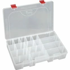 Plano Molding Plano ProLatch™ StowAway® 6-21 Adjustable Compartment Box, 14"Wx9-1/8"Dx2-13/16"H, Clear - Pkg Qty 3 -Containers & Organizers Sales Store 493286 02