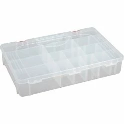 Plano Molding Plano ProLatch™ StowAway® 6-21 Adjustable Compartment Box, 14"Wx9-1/8"Dx2-13/16"H, Clear - Pkg Qty 3 -Containers & Organizers Sales Store 493286 07